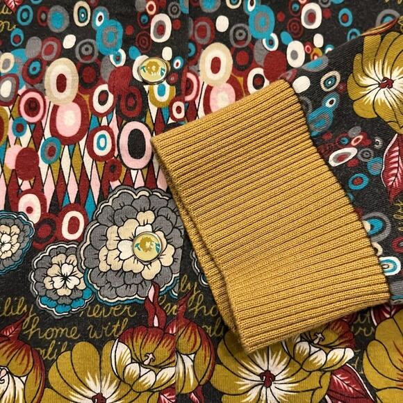 OILILY floral multicolor full button cardigan style top size large boho fall - Picture 4 of 6